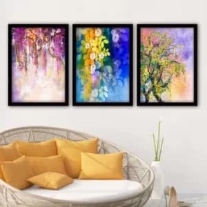3SC181 Multicolor Decorative Framed Painting (3 Pieces)
