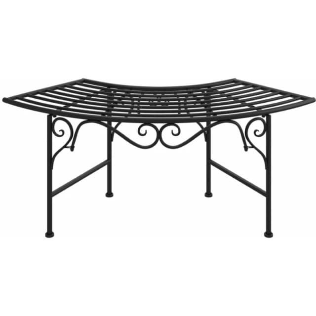 VIDAXL Tree Bench 113cm Black Steel Vidaxl 8720286837955