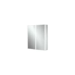 Xenon 60 Aluminium Double Door Bathroom Cabinet with vertical LED 700mm H x 605mm W x 130mm D - HIB