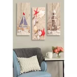 MDF0059 Multicolor Decorative MDF Painting (3 Pieces)