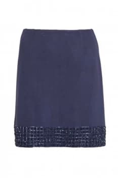 French Connection Crystal Shot Embellished Mini Skirt Nocturnal