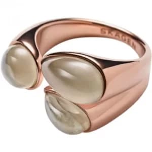Ladies Skagen PVD rose plating Size P Sea Glass Ring