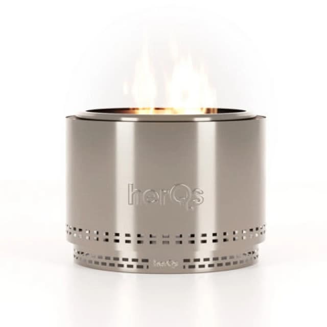 Herqs Smokeless Firepit Chief - Smokeless Firepit For Large Outdoor Spaces, Includes 1X Protective Cover & 1X Stable Ring