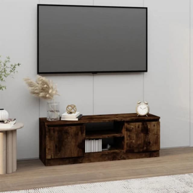 Vidaxl TV Cabinet With Door Smoked Oak 102X30X36 Cm, Brown 823355