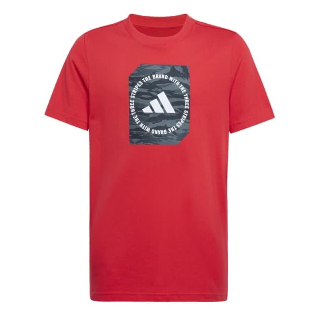 adidas Logo T Shirt Junior Red Camo unisex 13 Years