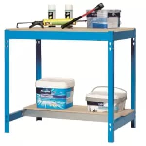 Workbench with MDF worktop and half-depth bottom shelf - 840 x 900 x 600mm