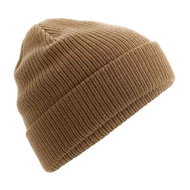Beechfield Beechfield Men Cotton Beanie in Light Brown Light Brown One Size Male 5063527243409