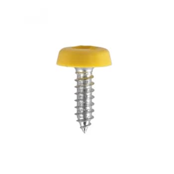 SEALEY PTNP2 Number Plate Screw Plastic Enclosed Head 4.8 x 18mm Yellow x 50