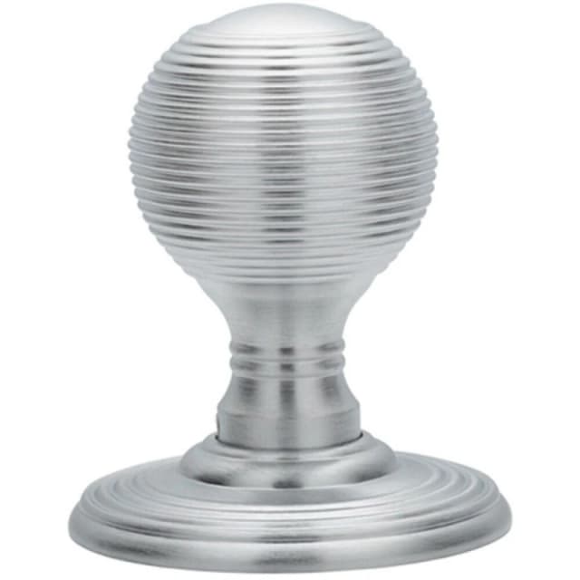 Loops PAIR Round Textured Mortice Door Knob 50mm Dia Satin Chrome Beehive Handle Multi unisex