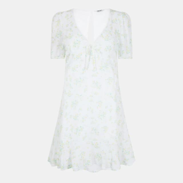 Jack Wills Womens JW Cut Out Mini Dress White/Yellw Dit female 6 (2XS)