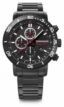 Wenger Roadster Blacknight Chrono Black Steel Bracelet Watch