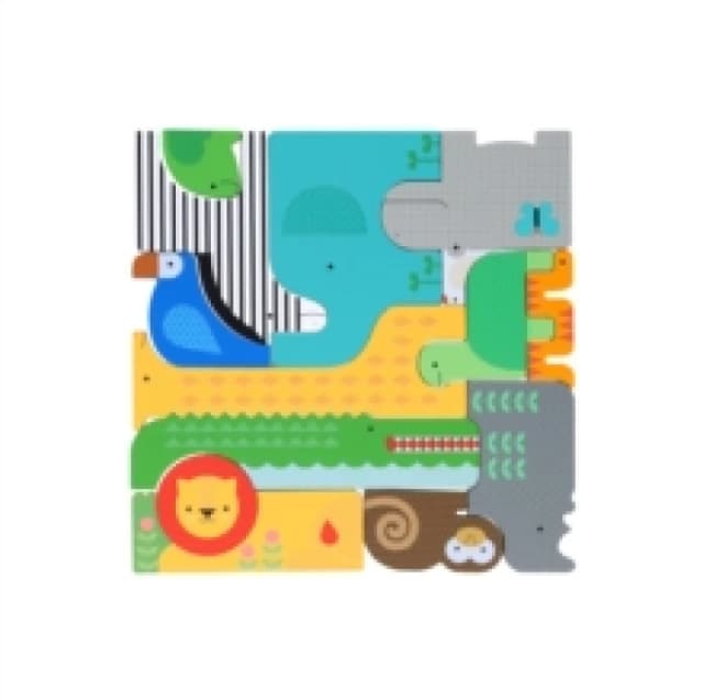 Wooden Puzzle + Play: Shaped Safari Animals Jigsaw