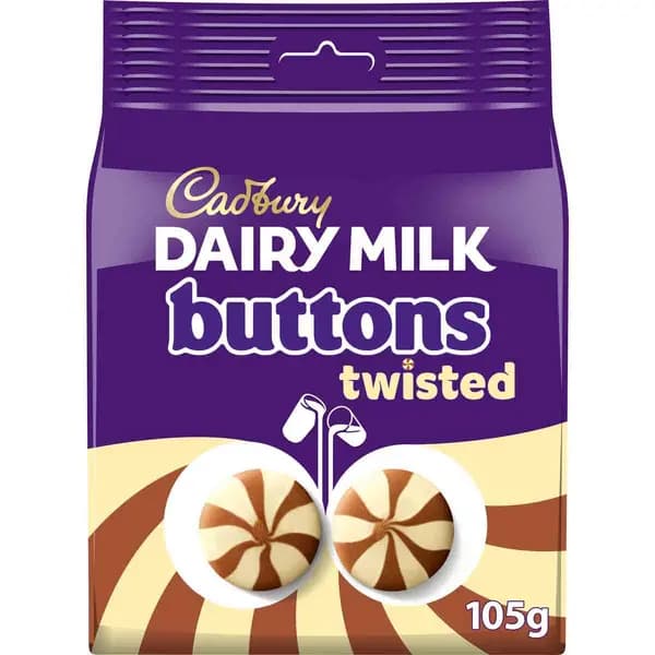 Cadbury Gifts Direct Cadbury Giant Twisted Buttons Chocolate Bag 105g (Box of 10) 4266942O