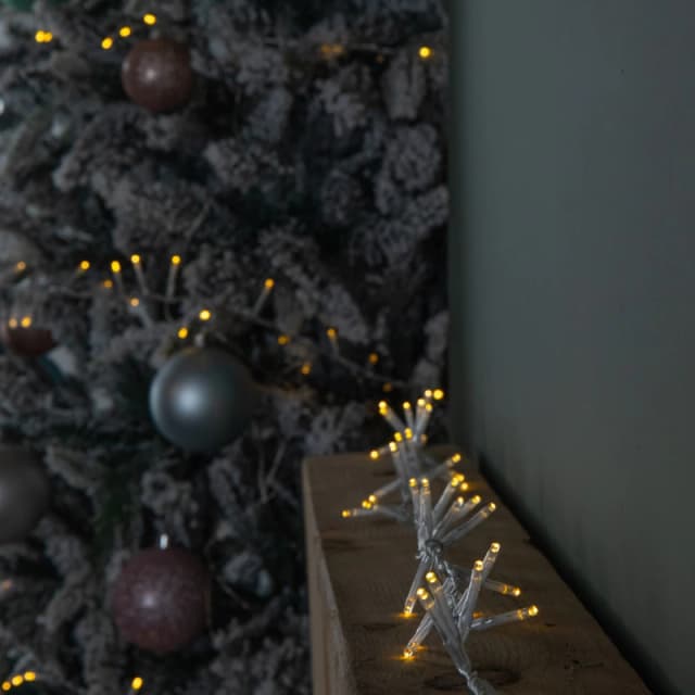 18.7m 750 LED TreeBrights Christmas String Lights with Timer in Warm White on Clear Cable