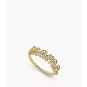 Fossil Womens Gold-Tone Brass Band Ring - Gold