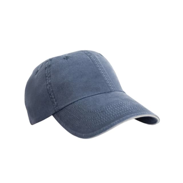 Result Womens Washed Cotton Sandwich Peak Baseball Cap in Mid Navy Mid Navy Female One Size