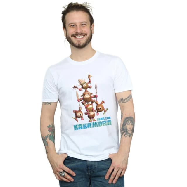 Disney Men Moana Fear The Kakamora T-Shirt in White Size: Small White S Male 5057955992091