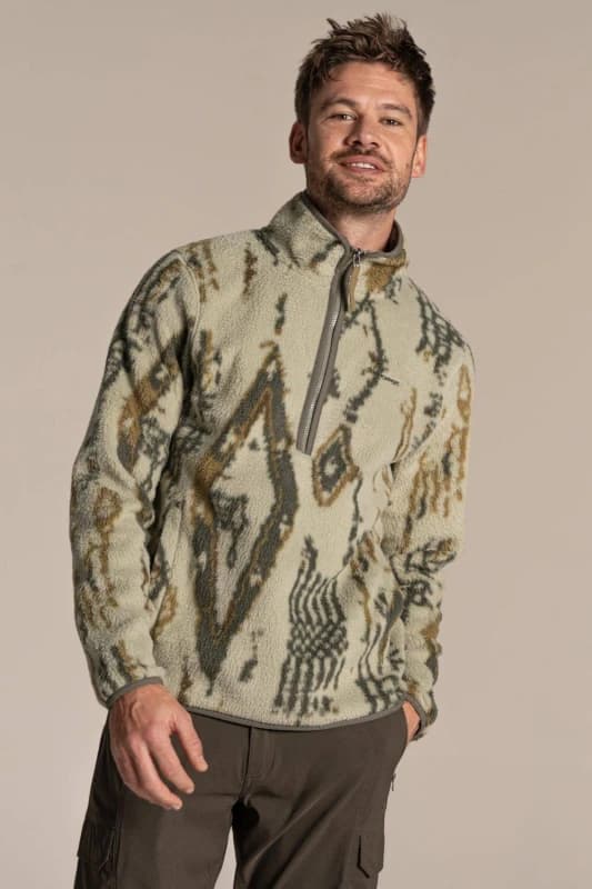 Craghoppers Mens Tatton II Half Zip Borg Fleece in Light Khaki Size: Medium Light Khaki Male M