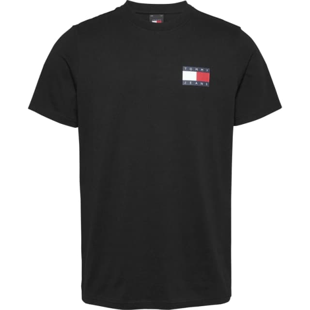 Tommy Jeans TJM SLIM ESSENTIAL FLAG TEE EXT - Black S