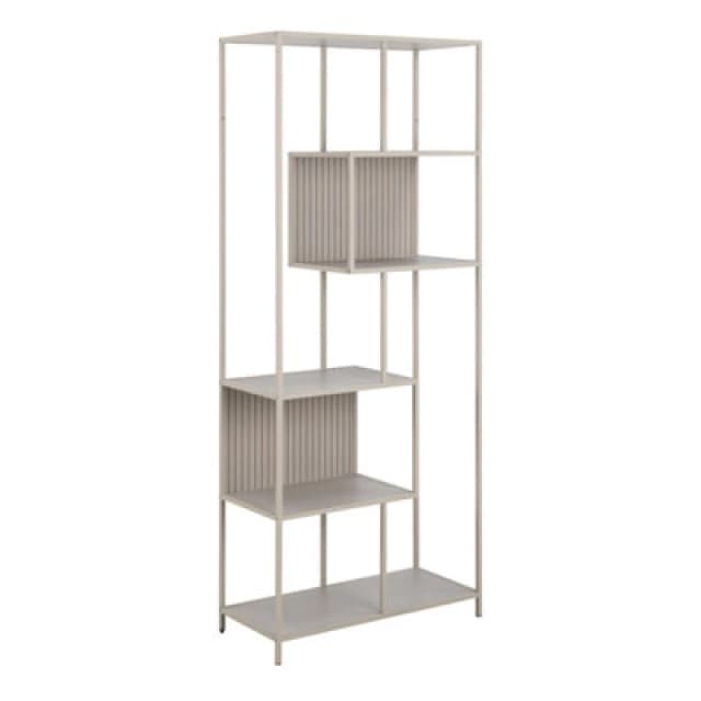 Furniture To Go Seaford Tall Grey Metal Bookcase With 5 Shelves