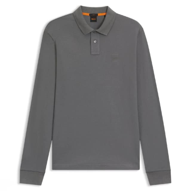 Boss Passerby Slim Fit Long Sleeve Polo Shirt Grey male M