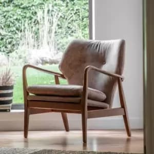 Gallery Direct Marseille Armchair Brown Leather 730X740X850Mm