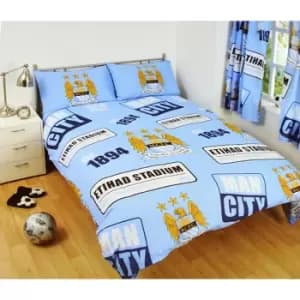 Manchester City FC Patch Duvet Set (Single) (Multicoloured)