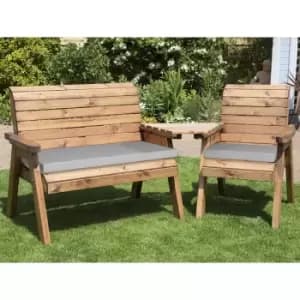 Charles Taylor Three Seat Companion Set Angled with Grey Cushions