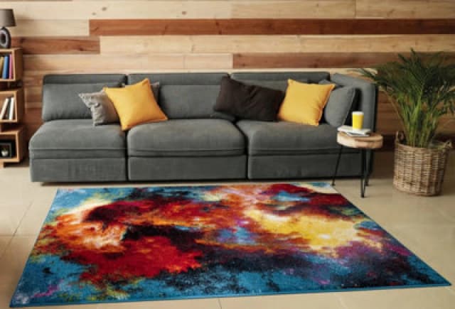 Smart Living Smart Living Modern Hand Carved Multicolour Soft Thick Area Rug - Splash in Terracotta Size: 60cm x 110cm Terracotta 60cm x 110cm Unise