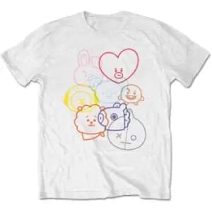 BT21 - Faces Unisex XX-Large T-Shirt - White