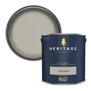Dulux Heritage Velvet Matt Stone Green Matt Emulsion Paint 2.5L