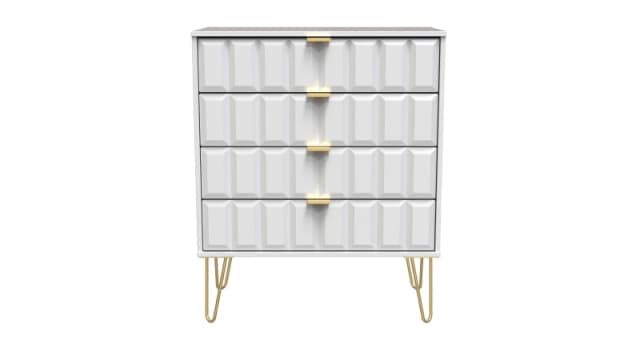 Ready Assembled 2 U Metro 4 Drawer Chest (Ready Assembled) in White Size: Medium White Unisex Medium