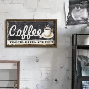 KZM313 Brown White Black Decorative Framed MDF Painting