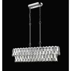 Impex Alma 9 Light Oblong Ceiling Bar Chrome