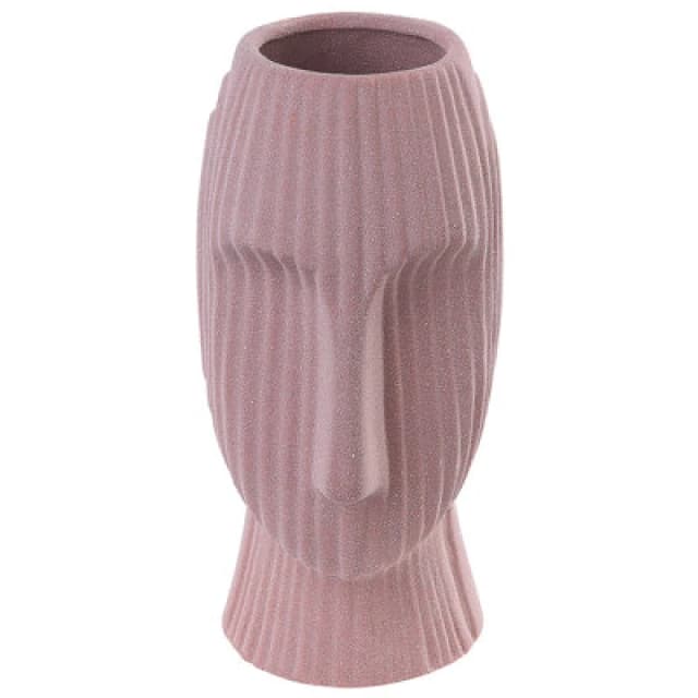 Beliani Flower Vase Pallini Stoneware 24cm Peach Pink