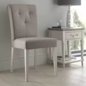 Downtown Montreal Pebble Grey Fabric Dining Chair Pair