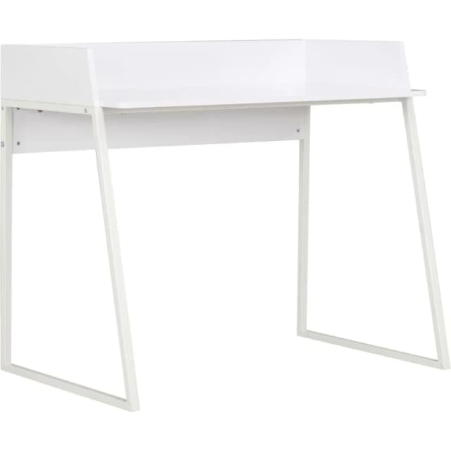 vidaXL Computer Desk with Elevated Back White Corner Desk Home Office Study