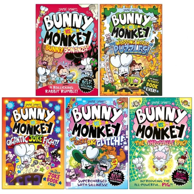 Bunny Vs Monkey Collection 5 Book Set By Jamie Smart Bunny Bonanza Series For Young Readers Jamie Smart Books