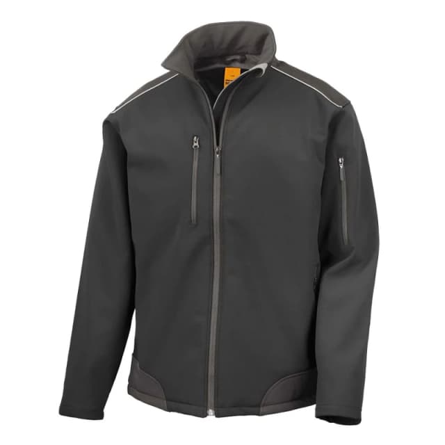Result Result Men Work Guard Ripstop Soft Shell Jacket in Black Size: Small Black S Male 5063470949519