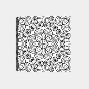 MANDALA82 White Black Decorative Canvas Painting