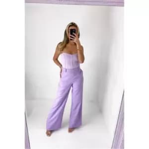 I Saw It First Lilac Wide Leg Tailored Trousers - Purple