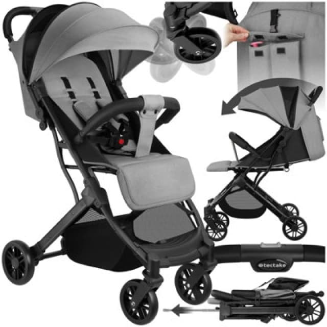 tectake Pushchair Finn in Grey Grey Unisex