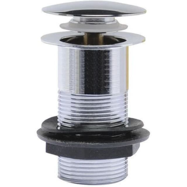 nuie Easyclean Sprung Plug Basin Waste US - Chrome, Silver E338