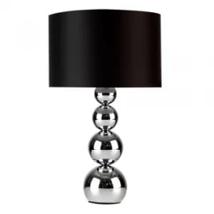 Large Marissa Chrome Table Lamp with Black Shade