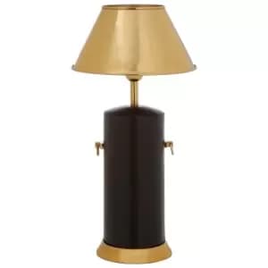 Premier Housewares Melvin Table Lamp in Black with Gold Empire Shade