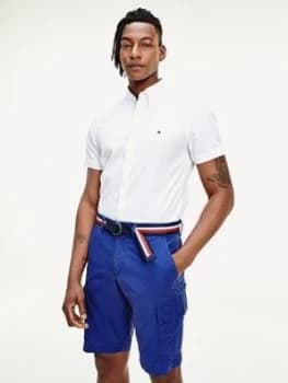Tommy Hilfiger Slim Fine Twill Short Sleeve Shirt - White