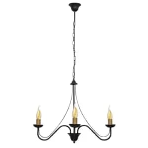 Malbo Multi Arm Pendant Ceiling Light Black, Patina 60cm