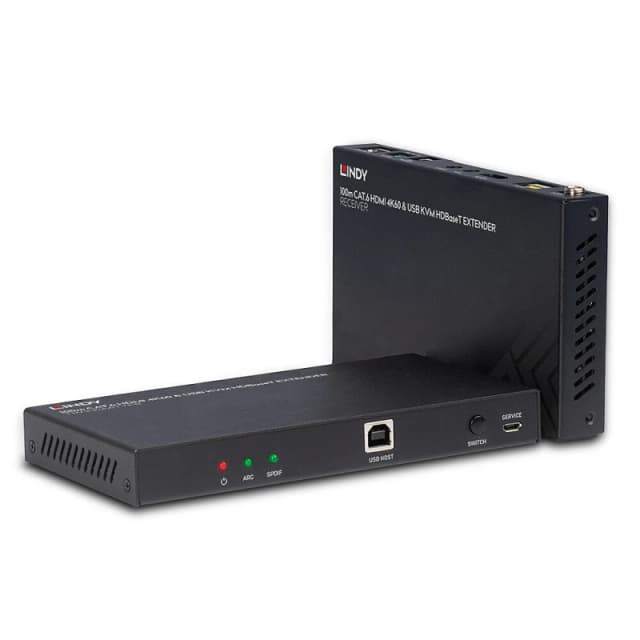 Lindy 100m Cat.6 HDMI 4K60. Audio. IR and RS-232 HDBaseT KVM Extender