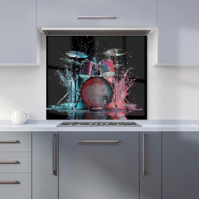Warren Reed - Designer Rhythm in Splashing Drums Kitchen Splashback Size: 600mm x 750mm Multicolor Unisex 600mm x 750mm