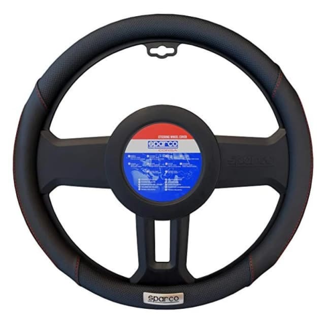 SPARCO SPC1113BK Steering wheel cover Ø: 38.5cm, PVC, Black PU (Polyurethane), PVC Steering wheel cover (4791)